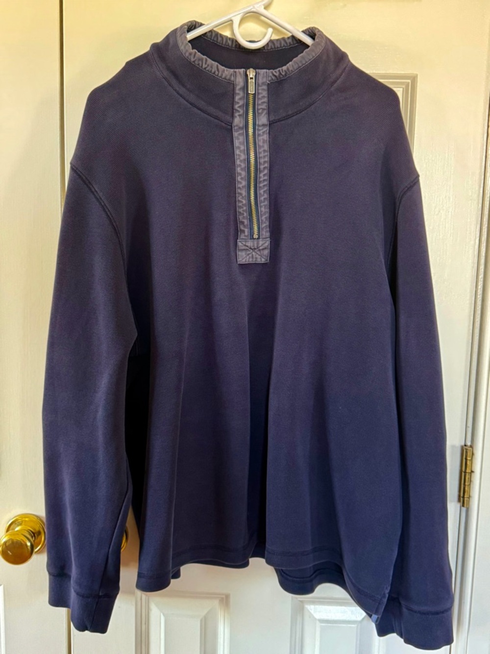 L.L. Bean Men's Navy Zip-Neck Pullover